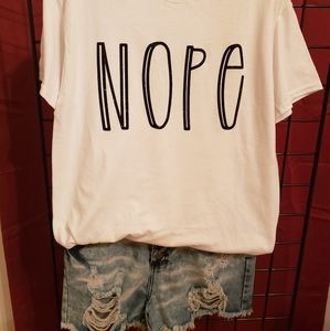 Nope glitter tee size M